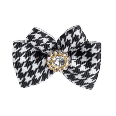 GLAMOUR ΦΙΟΓΚΑΚΙ ΜΕ ΜΟΤΙΒΟ HOUNDSTOOTH ΚΑΙ ΔΙΑΚΟΣΜΗΤΙΚΗ ΑΣΠΡΗ ΠΕΤΡΑ