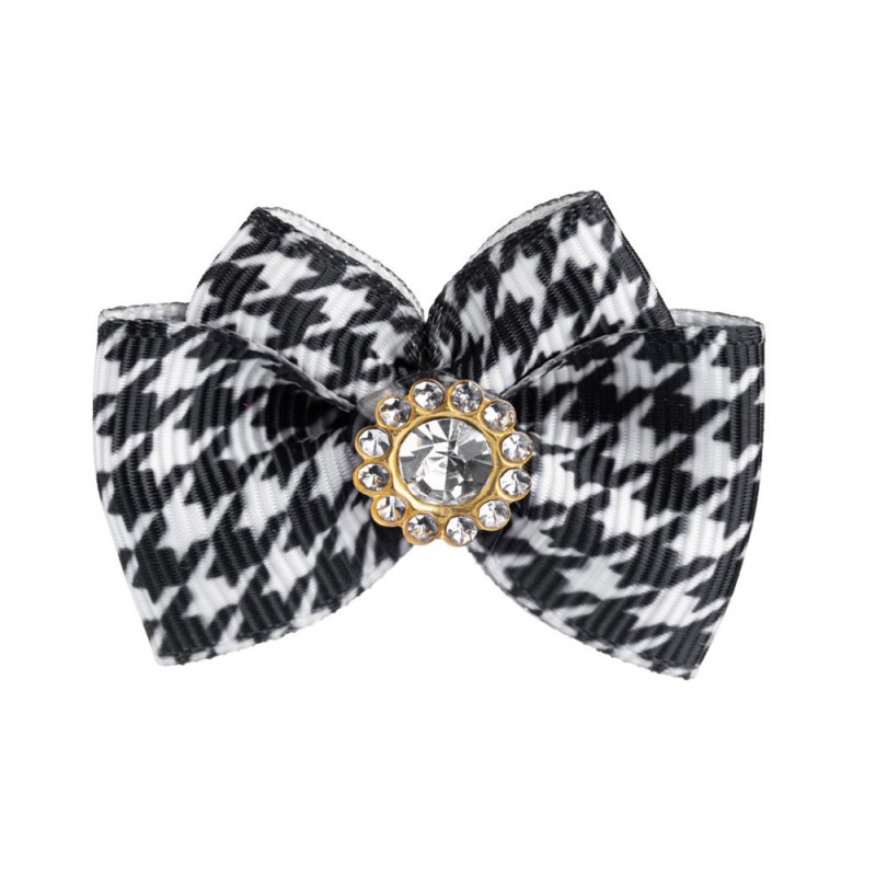 GLAMOUR ΦΙΟΓΚΑΚΙ ΜΕ ΜΟΤΙΒΟ HOUNDSTOOTH ΚΑΙ ΔΙΑΚΟΣΜΗΤΙΚΗ ΑΣΠΡΗ ΠΕΤΡΑ