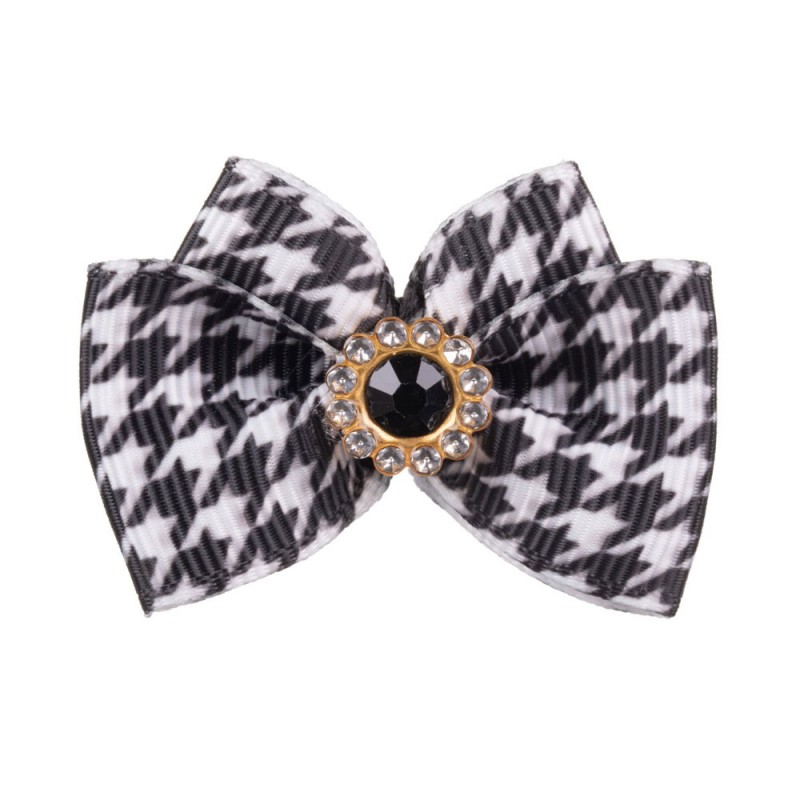 GLAMOUR ΦΙΟΓΚΑΚΙ ΜΕ ΜΟΤΙΒΟ HOUNDSTOOTH ΚΑΙ ΔΙΑΚΟΣΜΗΤΙΚΗ ΜΑΥΡΗ ΠΕΤΡΑ