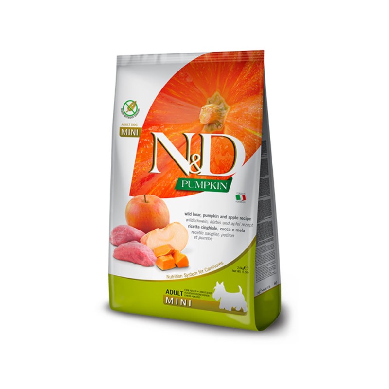 N&D PUMPKIN WILD BOAR & APPLE ADULT MINI ΑΓΡΙΟΧΟΙΡΟΣ 2.5KG